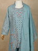 Powder Blue Floral Thread and Beads Embroidered Design Georgette Kids Palazzo Suit