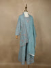 Powder Blue Floral Thread and Beads Embroidered Design Georgette Kids Palazzo Suit