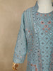 Powder Blue Floral Thread and Beads Embroidered Design Georgette Kids Palazzo Suit