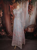 Powder Blue Floral Thread and Mirror Embroidered Design Net Lehenga with Dupatta