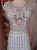 Powder Blue Floral Thread and Mirror Embroidered Design Net Lehenga with Dupatta