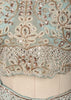 Powder Blue Floral Vine Sequins and Beads Embroidered Design Chiffon Ready to Wear Draped Saree with Matching Cape Sleeve Designer Blouse