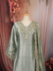 Powder Blue Gold Mirror Embroidered  Design Tissue Silk Straight Cut Salwar Suit with Matching Designer Dupatta