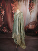Powder Blue Gold Mirror Embroidered  Design Tissue Silk Straight Cut Salwar Suit with Matching Designer Dupatta