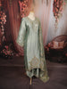 Powder Blue Gold Mirror Embroidered  Design Tissue Silk Straight Cut Salwar Suit with Matching Designer Dupatta