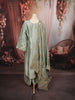 Powder Blue Gold Mirror Embroidered  Design Tissue Silk Straight Cut Salwar Suit with Matching Designer Dupatta