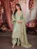 Powder Blue Gold Mirror Embroidered  Design Tissue Silk Straight Cut Salwar Suit with Matching Designer Dupatta