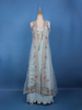 Powder Blue  Floral Embroidered Jacket Style Georgette Lehenga