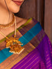 Purpe Stripes Woven Pure Kanchipuram Silk Saree - Diadem