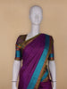 Purpe Stripes Woven Pure Kanchipuram Silk Saree - Diadem