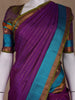 Purpe Stripes Woven Pure Kanchipuram Silk Saree - Diadem