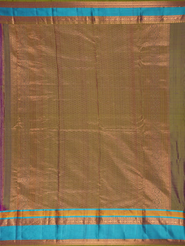 Purpe Stripes Woven Pure Kanchipuram Silk Saree - Diadem