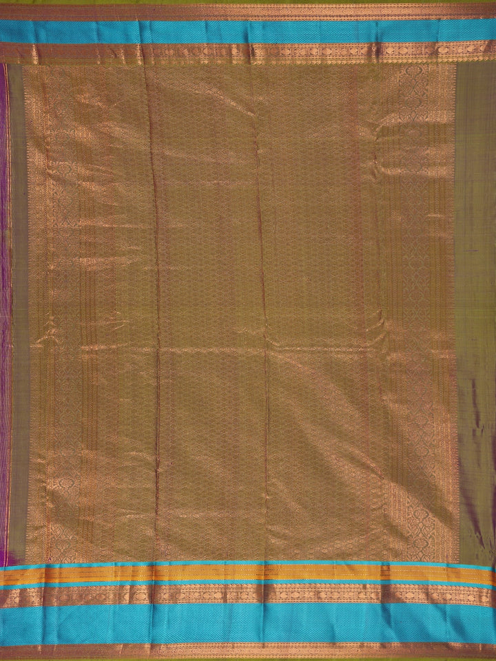 Purpe Stripes Woven Pure Kanchipuram Silk Saree - Diadem