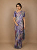 Purple Abstract Designed Semi Tussar Silk Saree