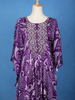 Purple Abstract Printed Kaftan-style Crepe Salwar Suit