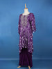 Purple Abstract Printed Kaftan-style Crepe Salwar Suit