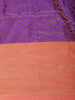 Purple Abstract Woven Design Soft Silk Saree with Contrast Orange Zari Border