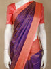 Purple Abstract Woven Design Soft Silk Saree with Contrast Orange Zari Border
