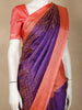 Purple Abstract Woven Design Soft Silk Saree with Contrast Orange Zari Border