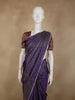 Purple Butta Woven Design Soft Tissue Saree with Scalloped Border