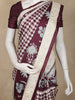 Wine Purple Checks Semi Tussar Saree With Designer Border