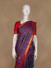 Purple Checks Woven Pure Kanchipuram Silk Saree