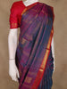 Purple Checks Woven Pure Kanchipuram Silk Saree