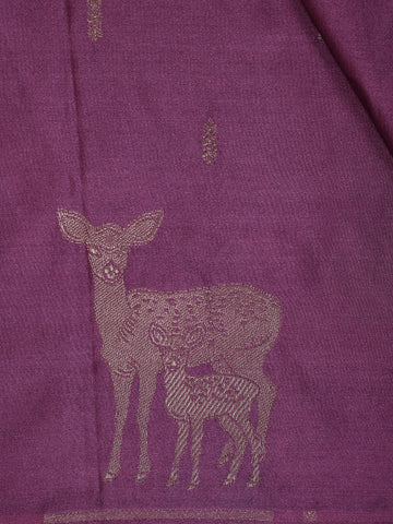Purple Deer Motif Tussar Silk Saree - Diadem