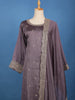 Purple Embellished Design Semi Silk Salwar Suit