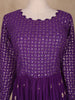 Purple Embroidered Design Crepe Gown