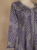 Purple Floral Design Crepe Salwar Palazzo Suit - Diadem
