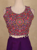 Purple Floral Design Georgette Skirt Top