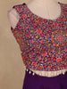 Purple Floral Design Georgette Skirt Top