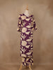 Purple Floral Design Printed Satin Salwar Suit - Diadem