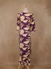 Purple Floral Design Printed Satin Salwar Suit - Diadem
