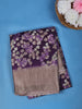 Purple Floral Design Raw Silk Saree - Diadem