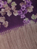 Purple Floral Design Raw Silk Saree - Diadem