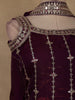 Purple Floral Design Space Silk Palazzo Suit with Dupatta