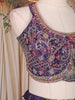 Purple Floral Design Silk Blend Lehenga Set with Dupatta