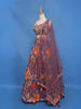 Purple Floral Design Tussar Silk Lehenga - Diadem