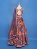 Purple Floral Design Tussar Silk Lehenga - Diadem