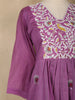 Purple Floral Designed Cotton Salwar