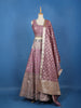 Purple Floral Designed Mirror Work Silk Bridesmaid Lehenga - Diadem