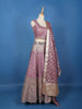 Purple Floral Designed Mirror Work Silk Bridesmaid Lehenga - Diadem