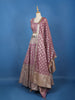 Purple Floral Designed Mirror Work Silk Bridesmaid Lehenga - Diadem