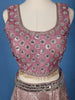 Purple Floral Designed Mirror Work Silk Bridesmaid Lehenga - Diadem