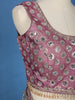 Purple Floral Designed Mirror Work Silk Bridesmaid Lehenga - Diadem