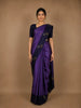 Purple Floral Designed Silk Saree