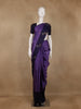 Purple Floral Designed Silk Saree - Diadem