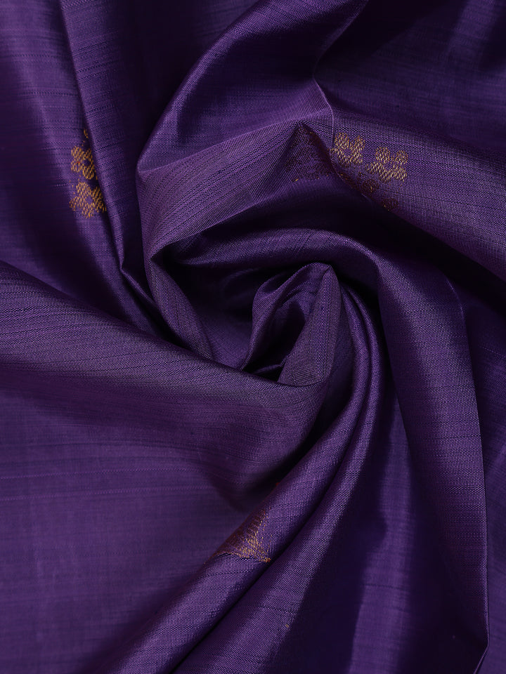 Purple Floral Designed Silk Saree - Diadem